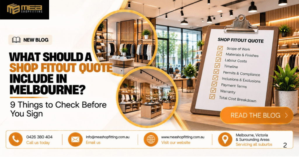 Shop Fitout Quote Include in Melbourne