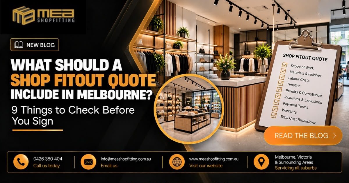 Shop Fitout Quote Include in Melbourne
